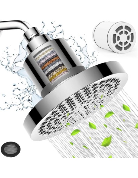 Round overhead showerheadMulti-layer dechlorination cartridgeRemovable pressurized shower head