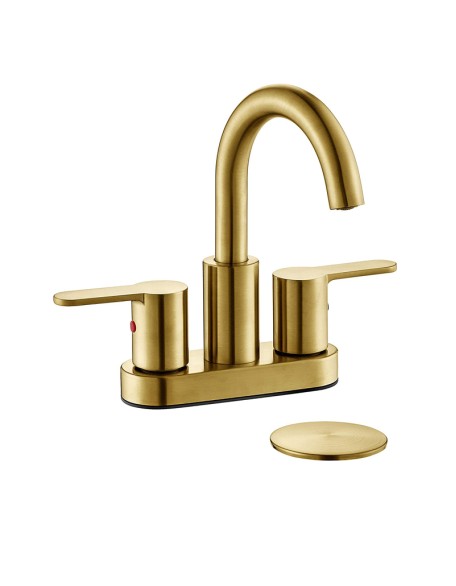 Basin double handle rotatable faucet set hot and cold adjustment function lift start faucet