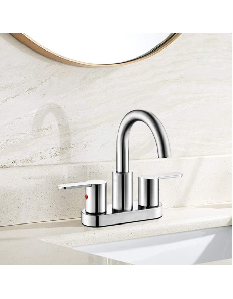 Basin double handle rotatable faucet set hot and cold adjustment function lift start faucet