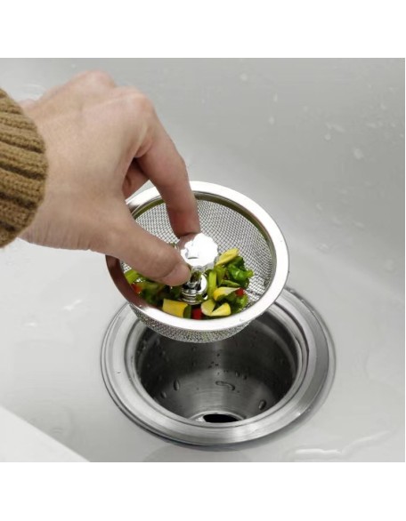 Kitchen sink sink strainer screen stainless steel sink plug washbasin anti-clogging drain stopper