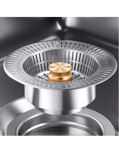 Stainless Steel Kitchen Sink Pop-Up Core Drainer Dishwasher Strainer Carrying Basket Leak Stopper