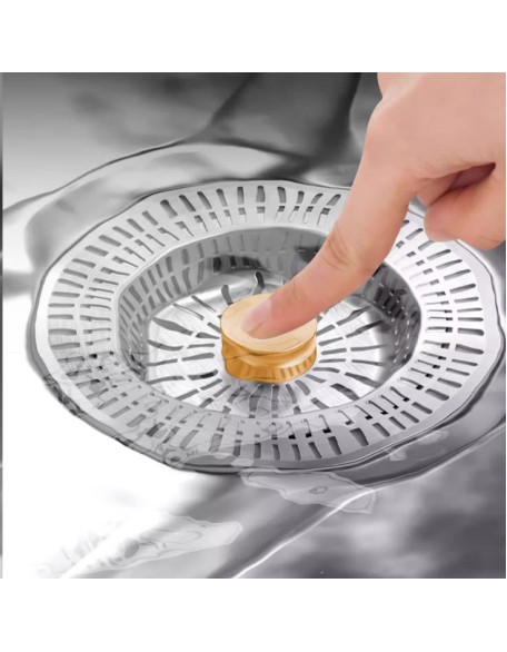 Stainless Steel Kitchen Sink Pop-Up Core Drainer Dishwasher Strainer Carrying Basket Leak Stopper