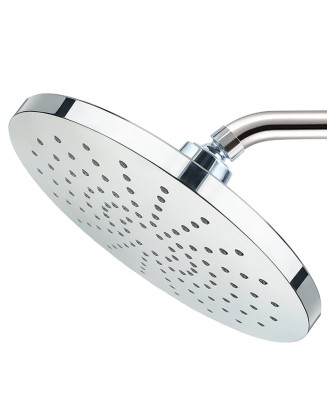 Top spray double-sided fully plated round shower head set into the wall shower