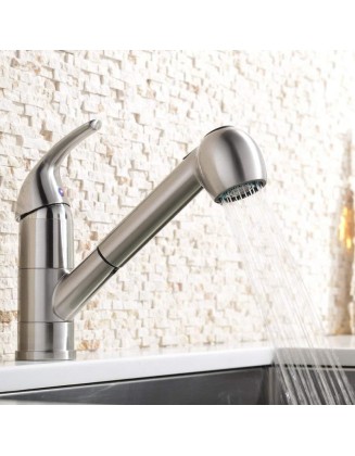 Kitchen rotatable multi-function faucet hot and cold quick connect pull-out faucet
