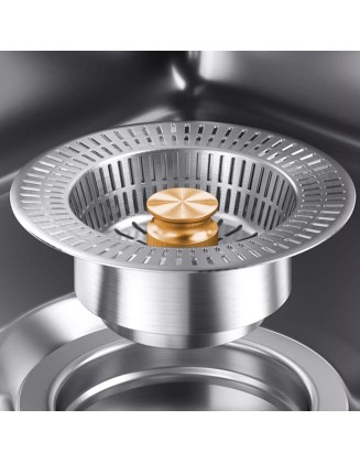 Stainless Steel Kitchen Sink Pop-Up Core Drainer Dishwasher Strainer Carrying Basket Leak Stopper